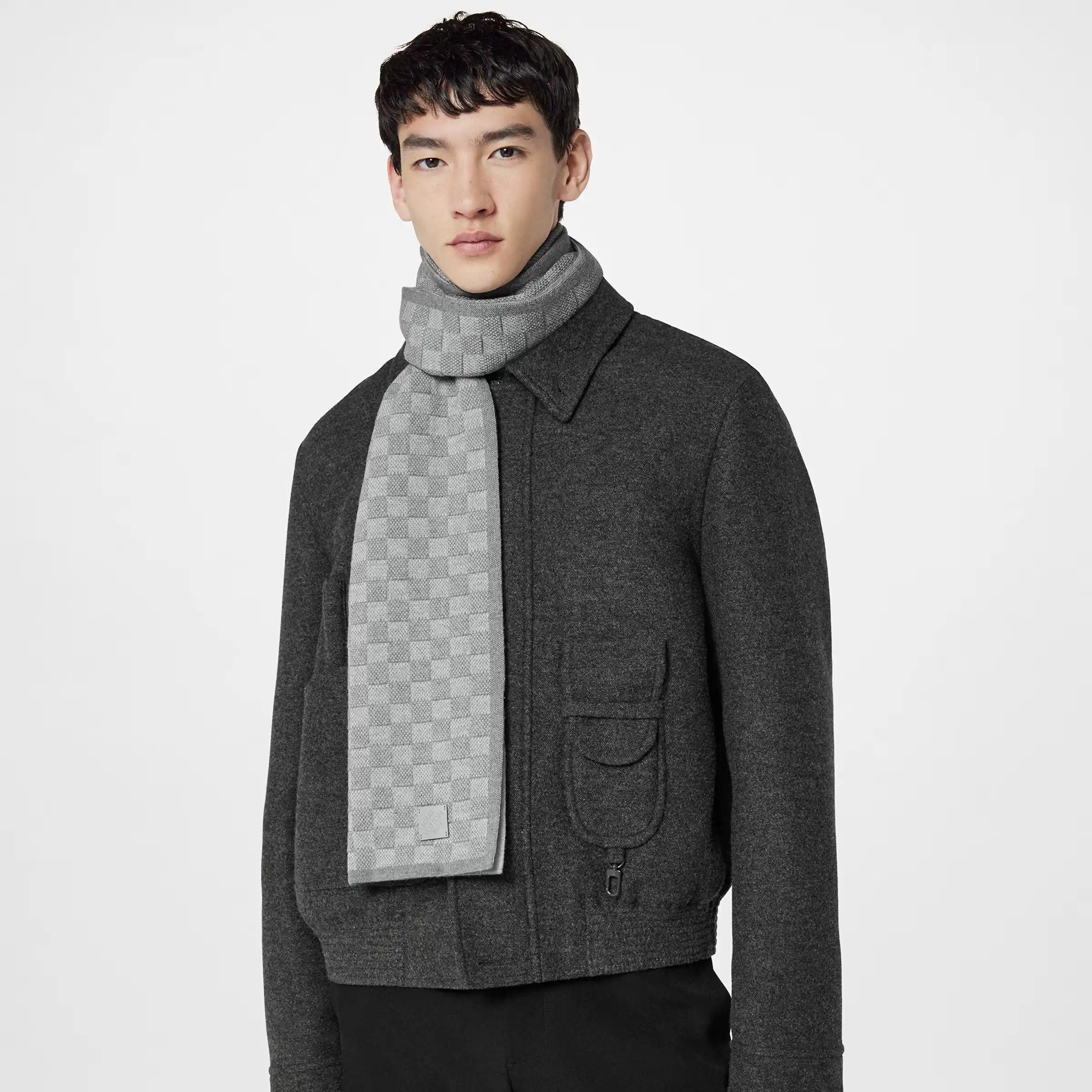 Cheap Louis Vuitton Light Grey M77989 Néo Petit Damier Scarf 0130