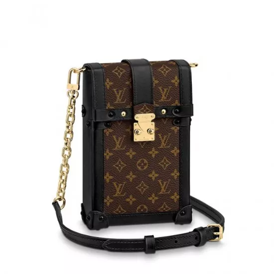 Louis Vuitton Vertical Trunk Pochette Brown M67873 Black M63913 0117