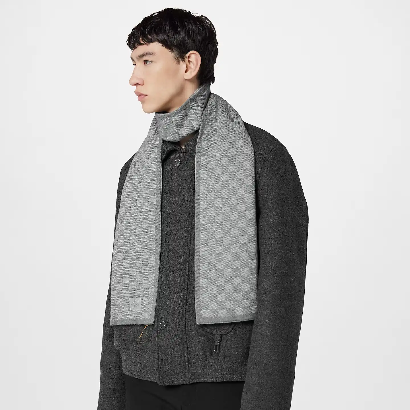 Cheap Louis Vuitton Light Grey M77989 Néo Petit Damier Scarf 0130