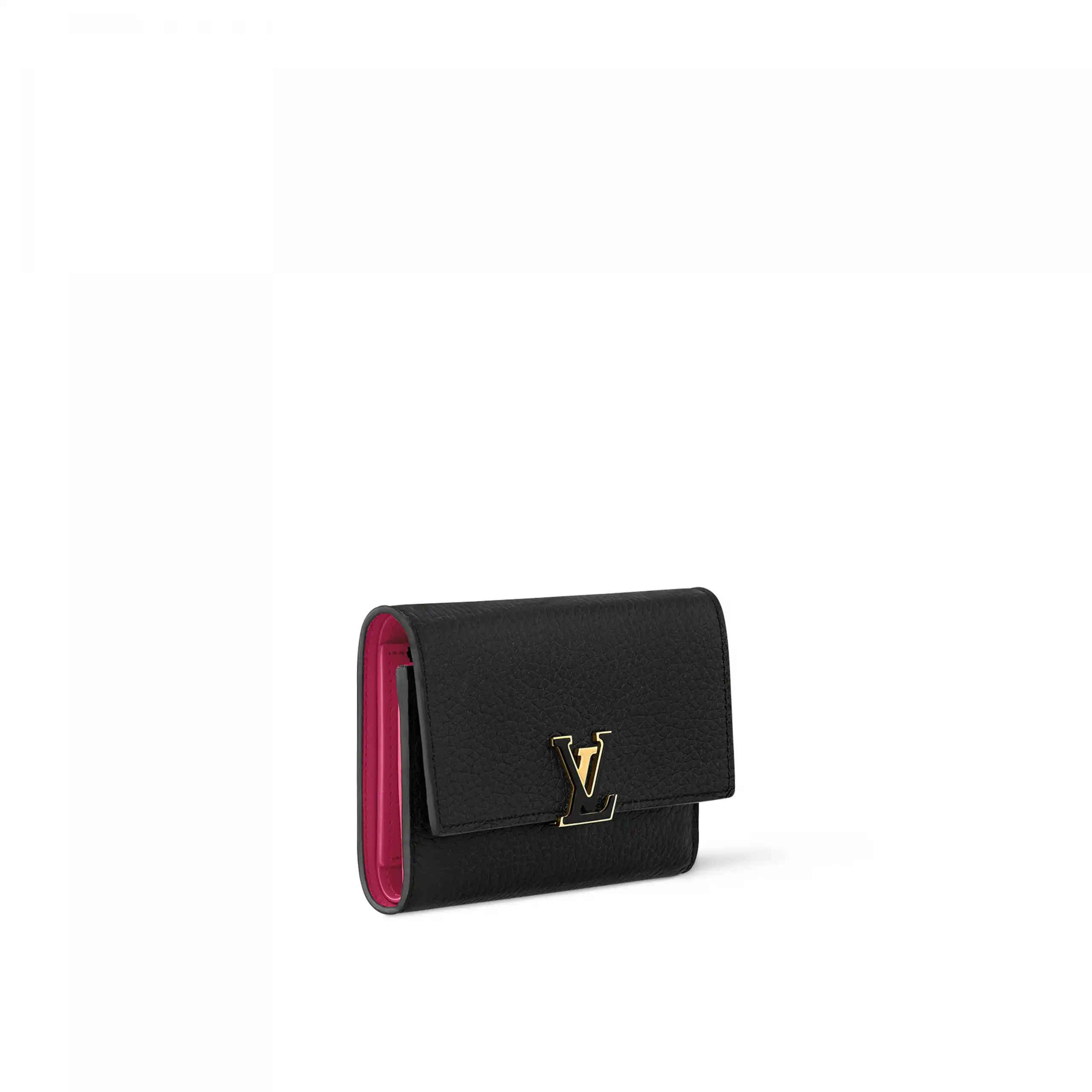 Cheap Louis Vuitton M62157 Capucines Compact Wallet Black Pink 0123