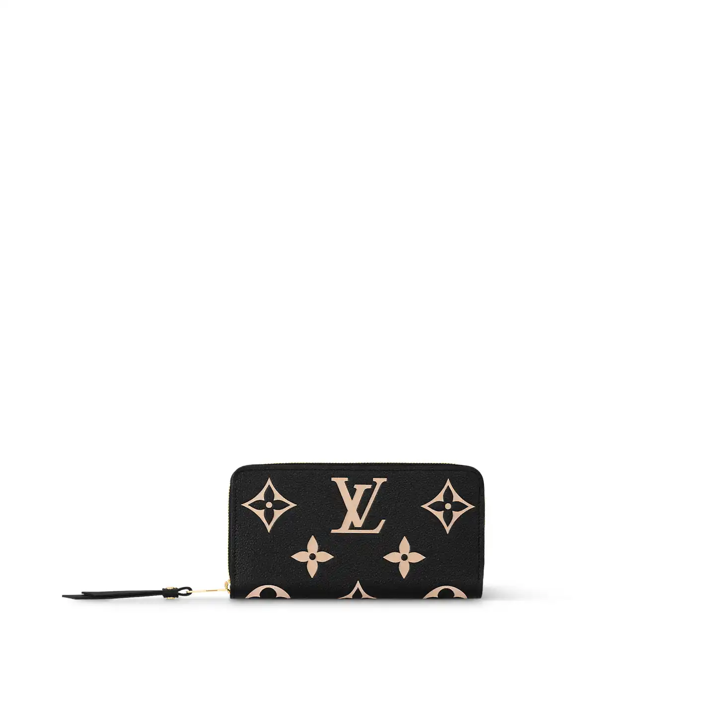 Louis Vuitton Black Beige M80481 Zippy Wallet 0125