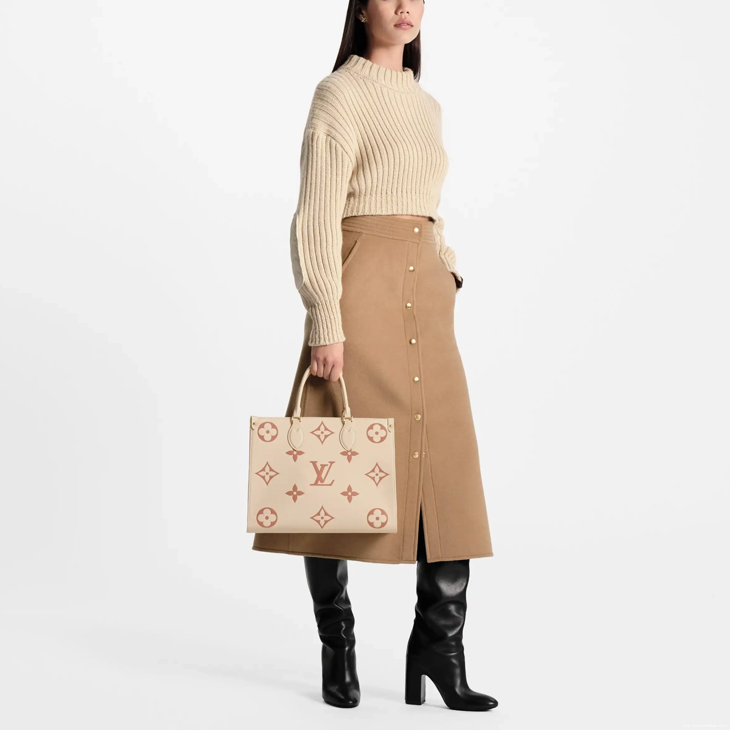 Cheap MM Louis Rose Vuitton Crème Trianon M21575 OnTheGo 0218