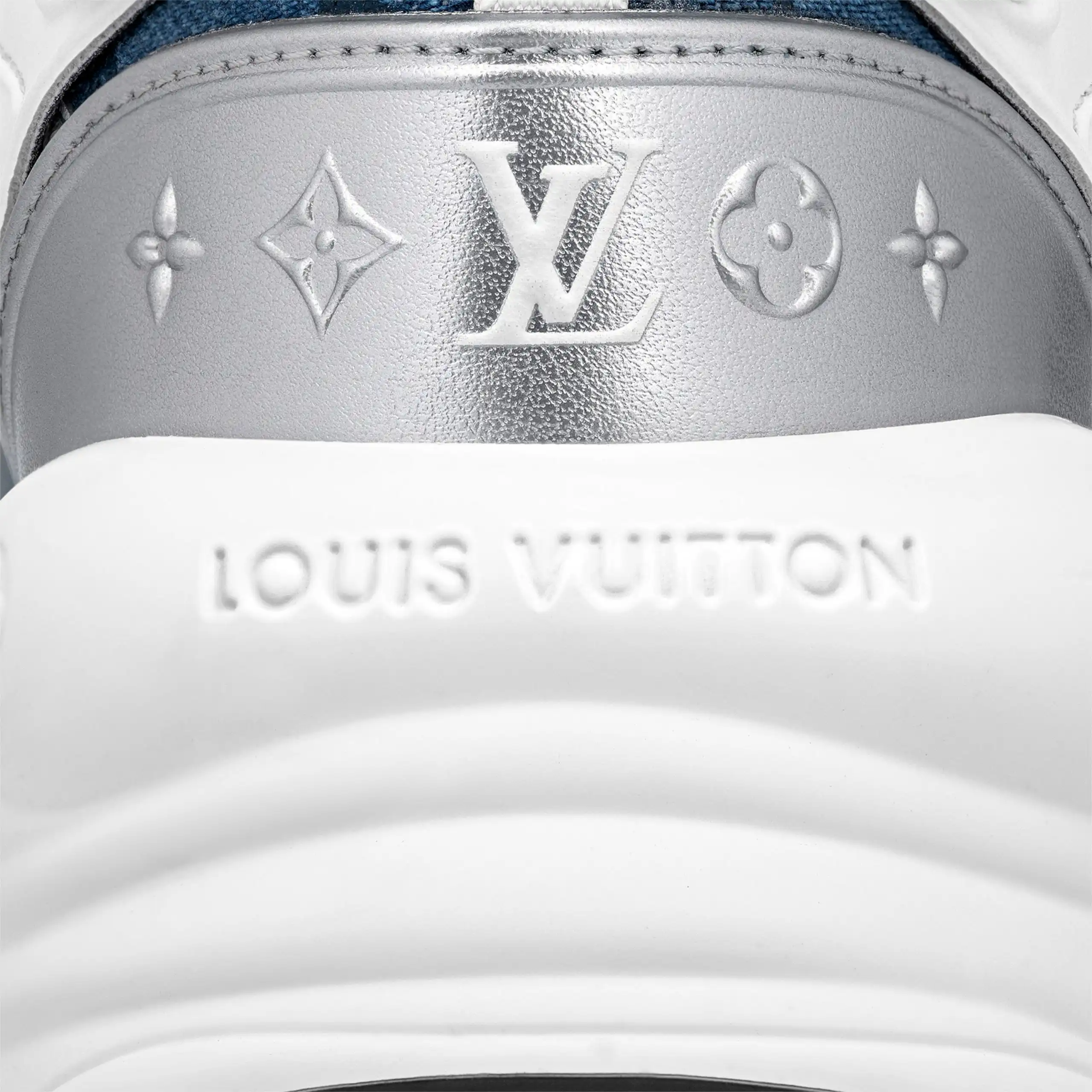 Cheap Louis Vuitton LV Run 55 Sneaker Monogram denim Blue 1ABHQR 0203