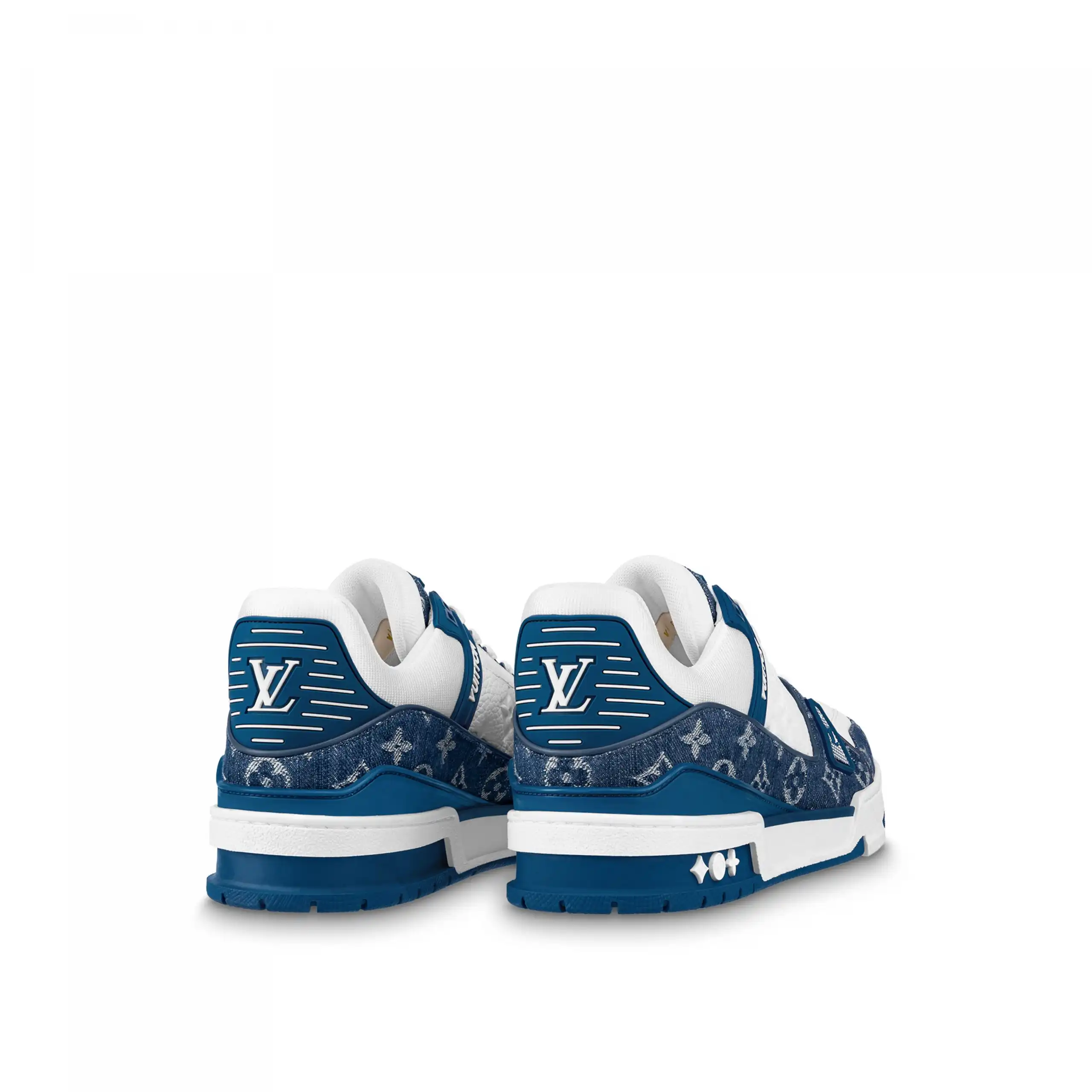 Cheap Louis Vuitton Trainer Sneaker Monogram Denim White Blue 1A9JH1 0206