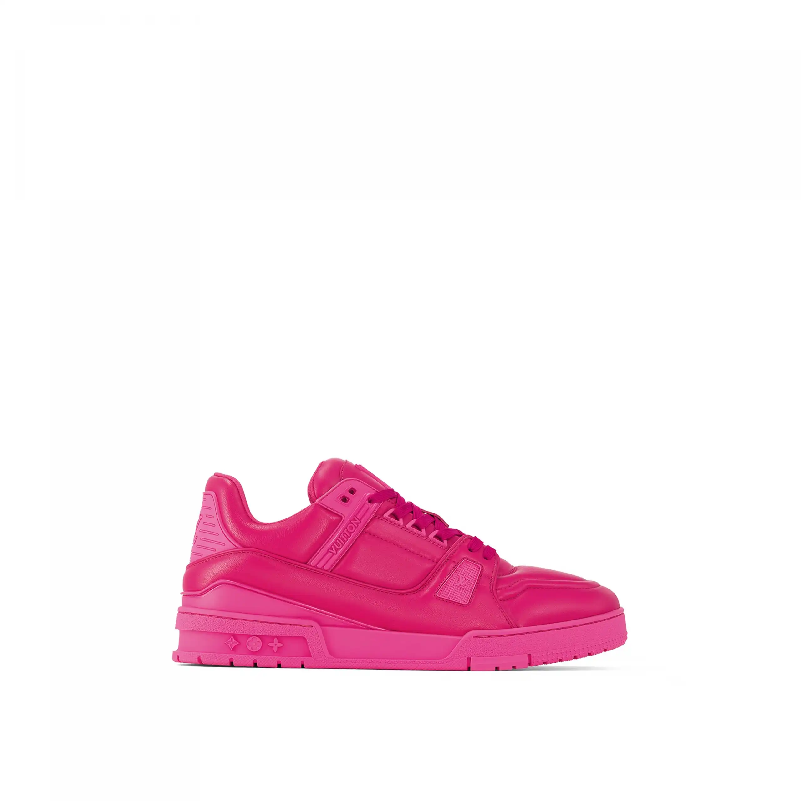 Cheap Louis Vuitton LV Trainer Sneaker Calf leather Fuchsia 1AC5CB 0206