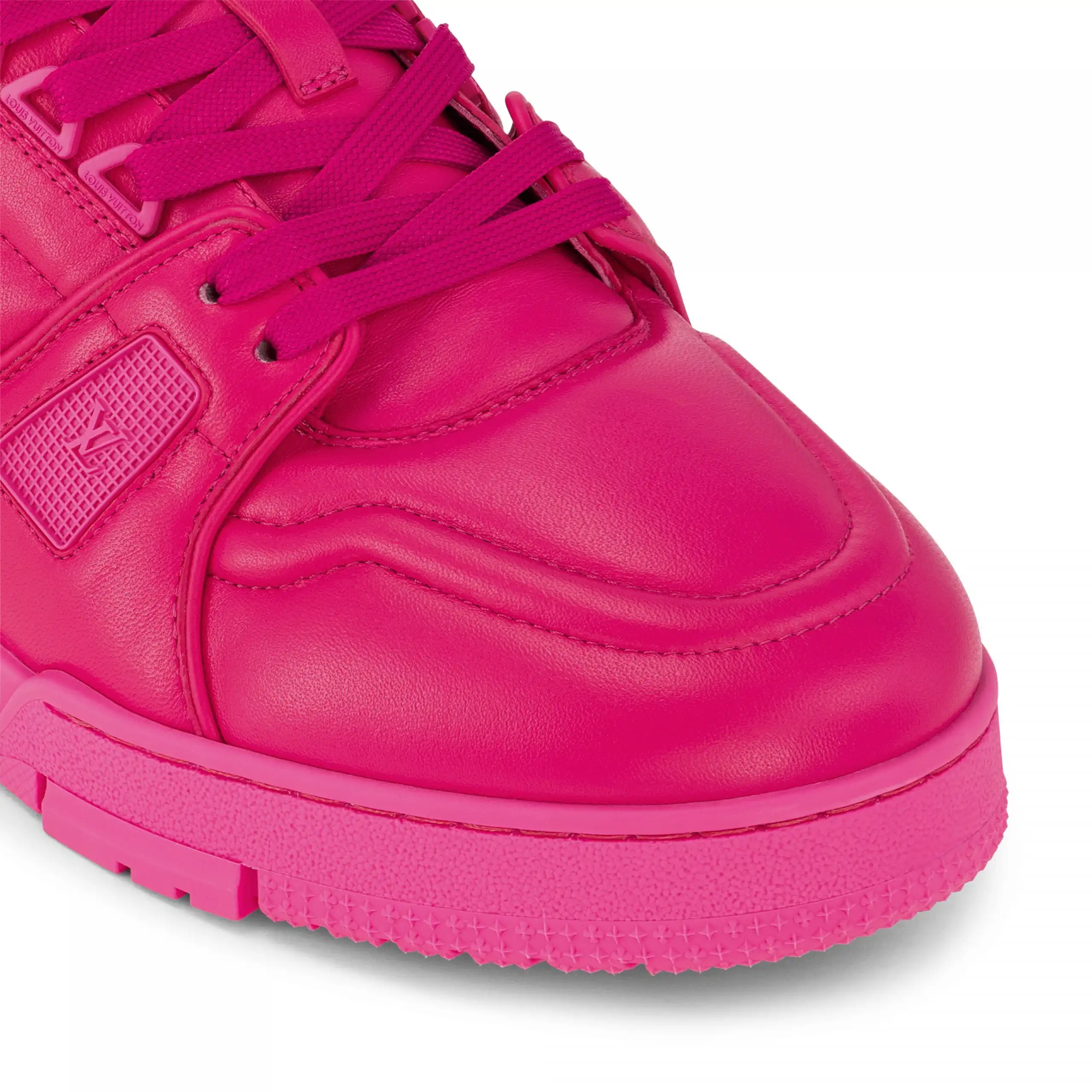 Cheap Louis Vuitton LV Trainer Sneaker Calf leather Fuchsia 1AC5CB 0206