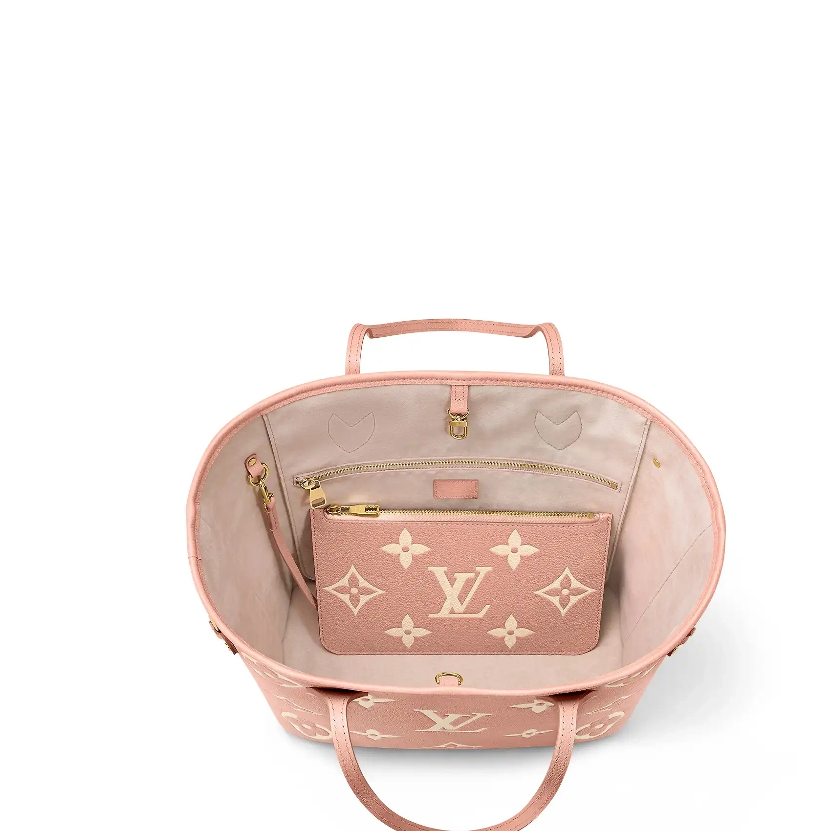 Cheap MM Cream Vuitton  M46329  Trianon Neverfull Pink Louis 0223