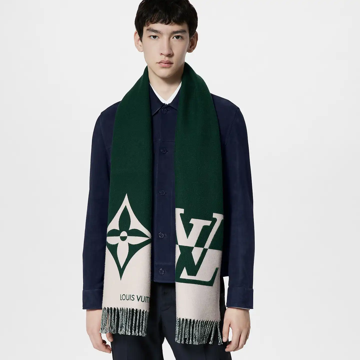 Cheap Louis Vuitton Dark Green M79139 Graphic Dual Scarf 0202