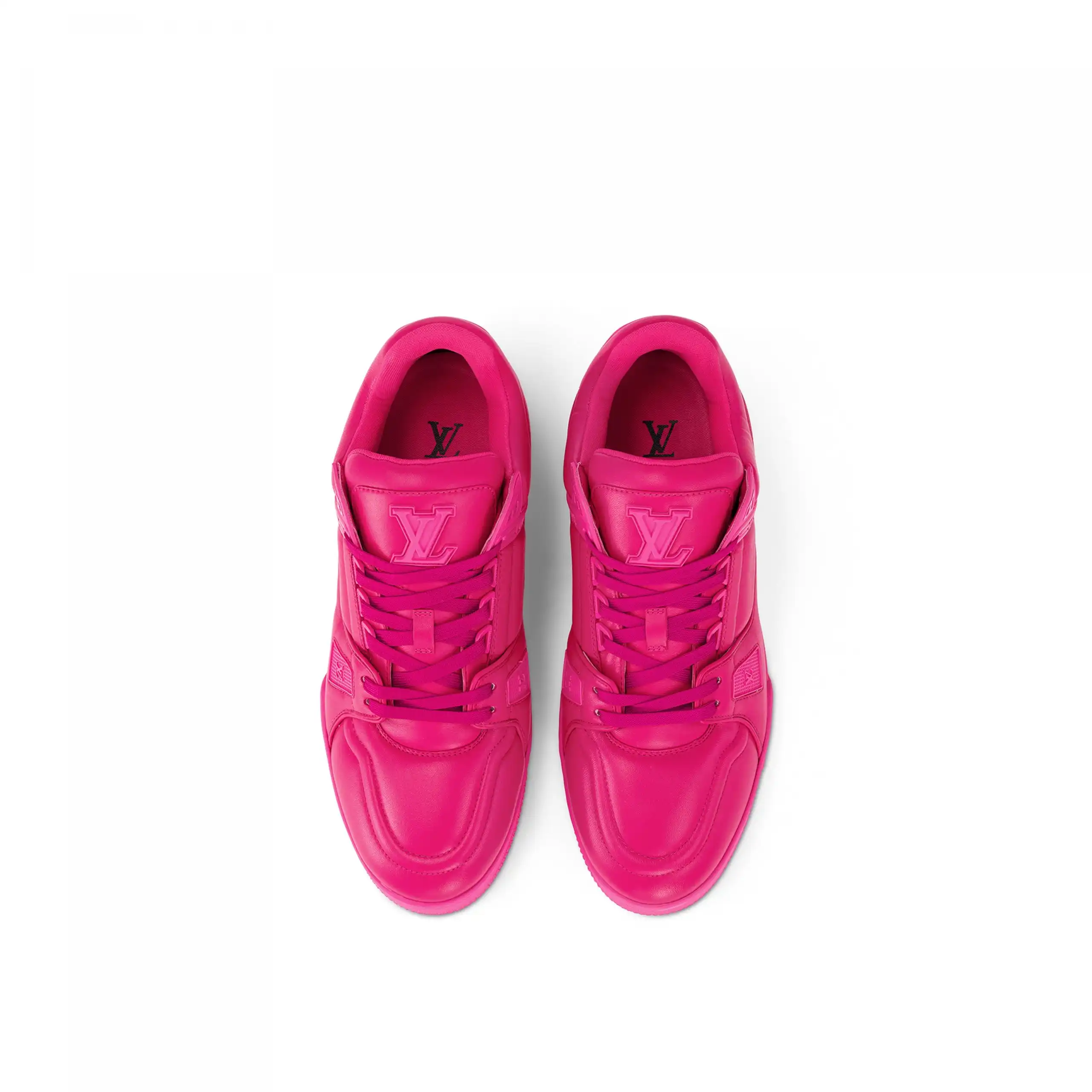 Cheap Louis Vuitton LV Trainer Sneaker Calf leather Fuchsia 1AC5CB 0206