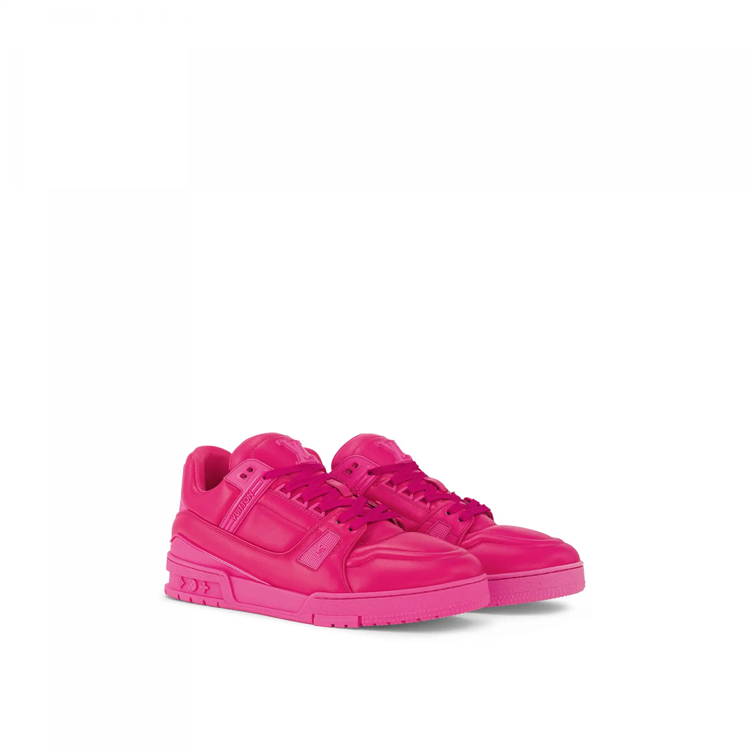 Cheap Louis Vuitton LV Trainer Sneaker Calf leather Fuchsia 1AC5CB 0206